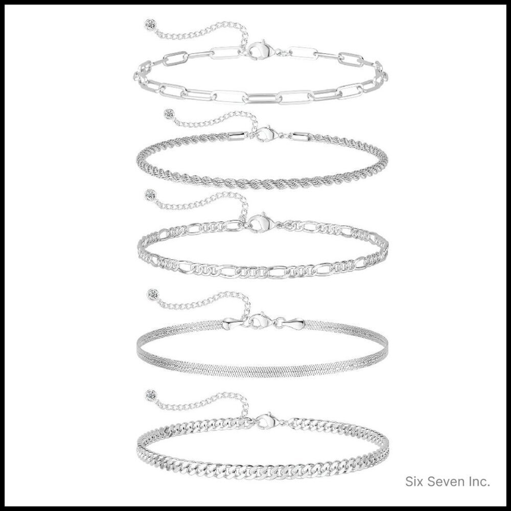 14K Gold Plated Bracelet Set Layering Dainty Minimal Chic Y2K Jewelry